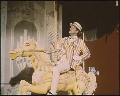 Dick Van Dyke Original 5x4 photo Transparency Mary Poppins Merry Go Round Horse