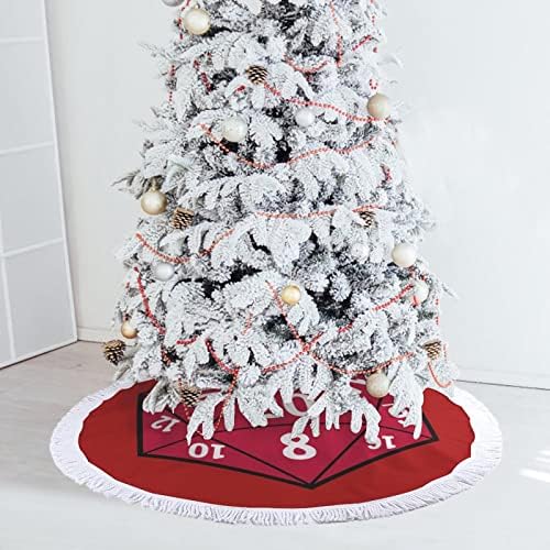 D20 kockice božićne suknje Xmas Tree Mat Tassel ukrasi za ukrase Holiday Party 30/36/48 inča