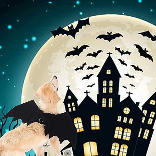 LKEX Halloween Bat kostim s povodcem mačke kućne ljubimce krila odjeća smiješna odjeća odjeća obrub za dodatnu